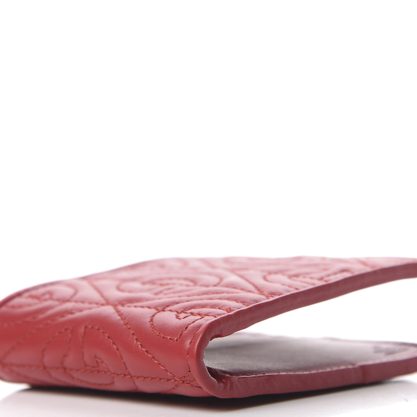 Calfskin G Rhombus Quilted Bi-Fold Wallet Hibiscus Red