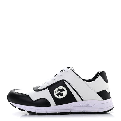 Gucci Calfskin Womens Interlocking G Sneakers 36.5 Black White 1 of 7