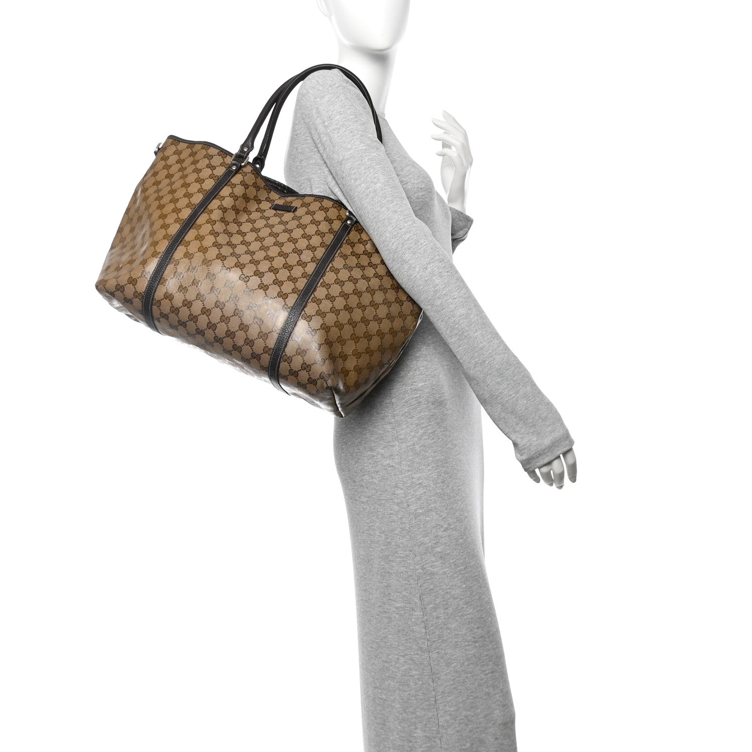 Gucci Crystal Monogram Large Joy Tote Beige Ebony Testa di Moro 2 of 21