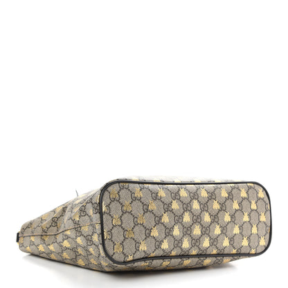 Gucci Soft GG Supreme Monogram Bees Small Crossbody Tote Beige Oro Black 5 of 10