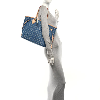 Louis Vuitton Monogram Denim Neo Neverfull MM Blue 2 of 10