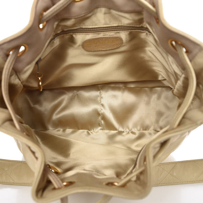 Chanel Lambskin Quilted Drawstring Shoulder Bag Beige 5 of 13