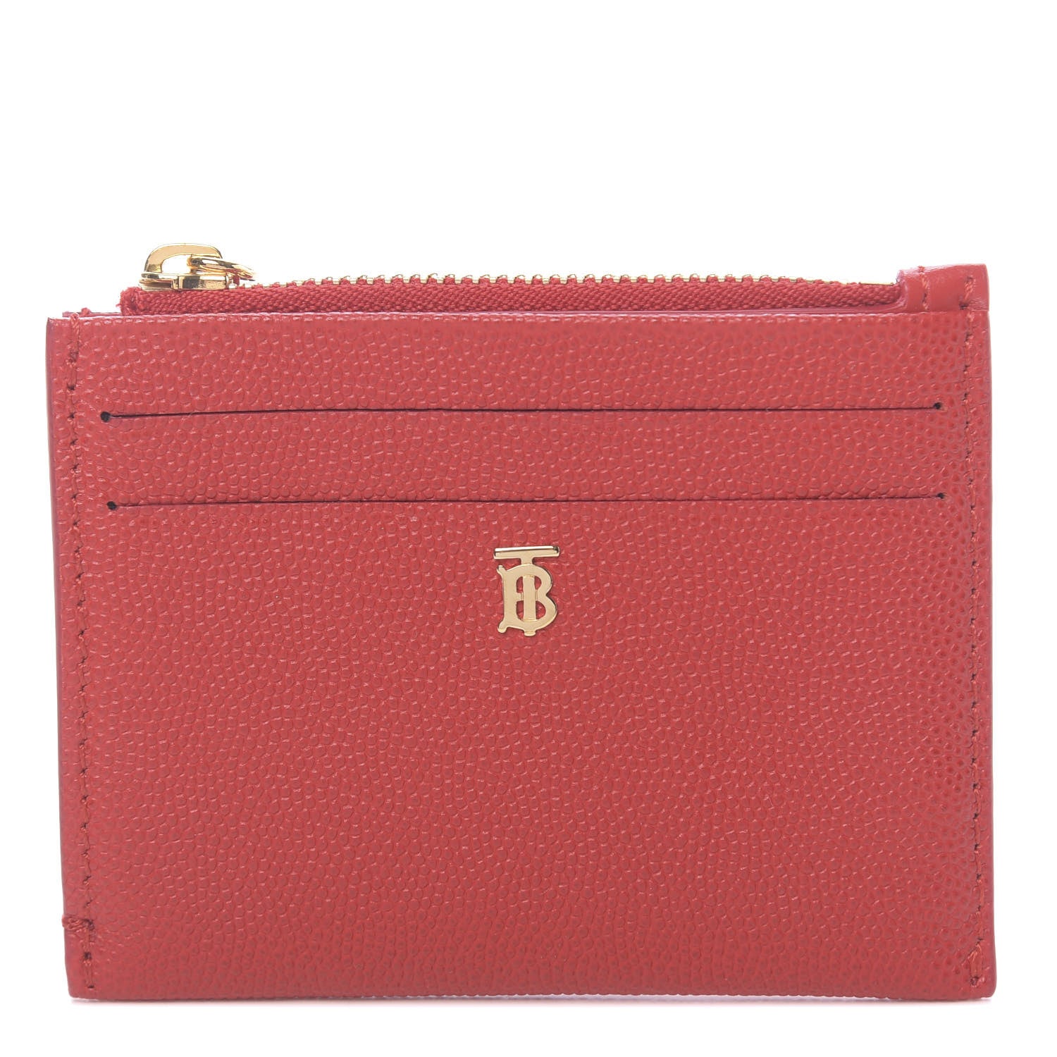 Burberry Calfskin Panola Coin Case Card Holder Bright Red 1 of 7