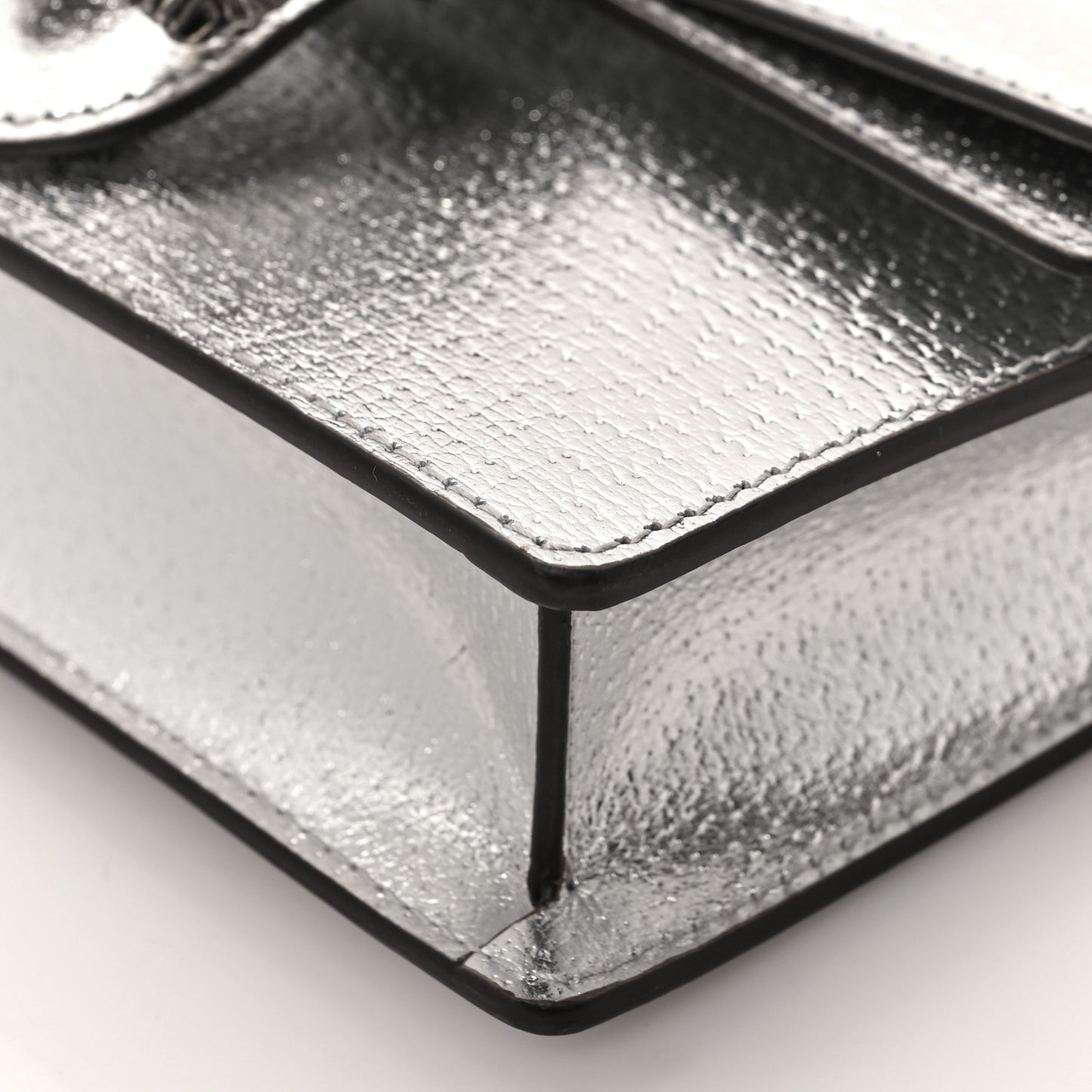 Metallic Calfskin Super Mini Dionysus Shoulder Bag Silver