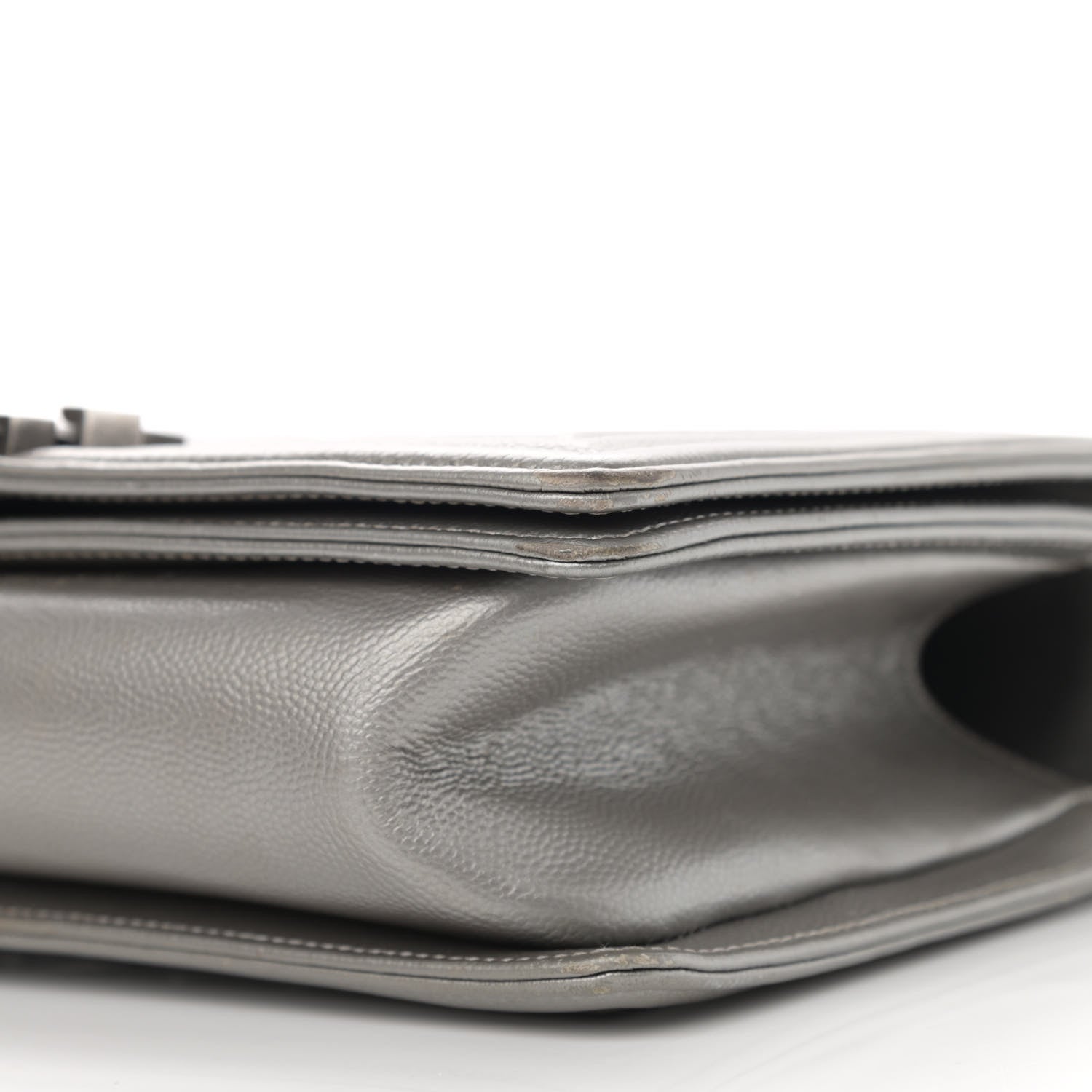 Chanel Metallic Caviar Quilted Medium Boy Flap Silver 10 of 16