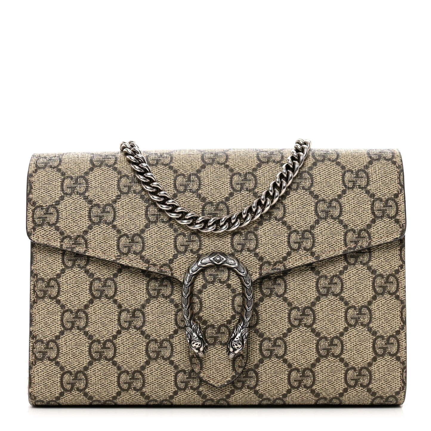 GG Supreme Monogram Mini Dionysus Chain Wallet Beige Taupe