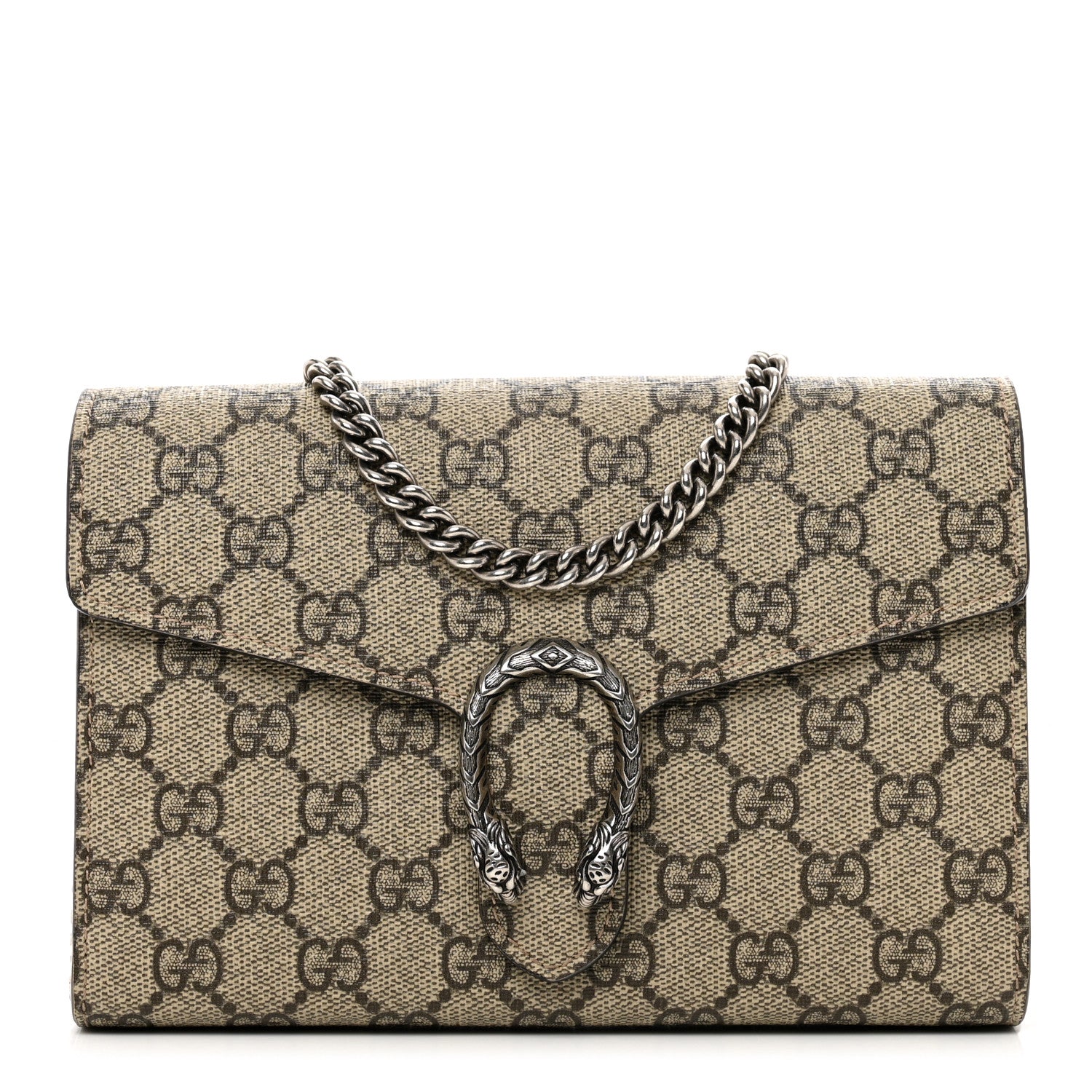 Gucci GG Supreme Monogram Mini Dionysus Chain Wallet Beige Taupe 1 of 12