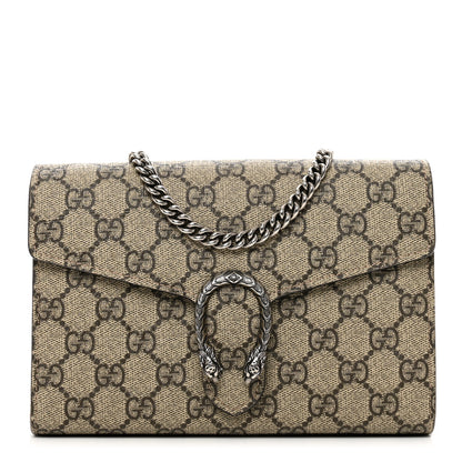 Gucci GG Supreme Monogram Mini Dionysus Chain Wallet Beige Taupe 1 of 12