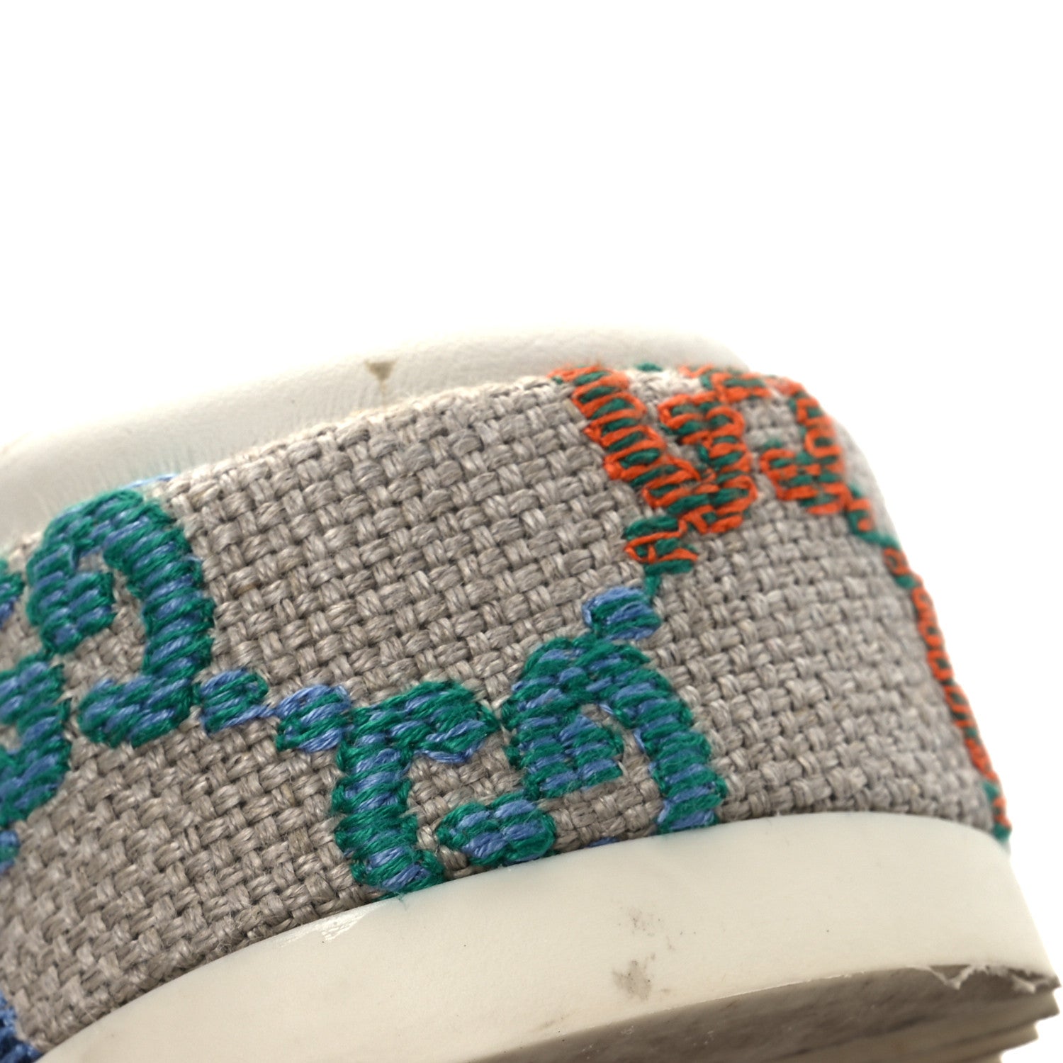 Gucci Linen Psychedelic Mini GG Monogram Angelina Platform 55mm Slide Sandals 36 Multicolor 13 of 14