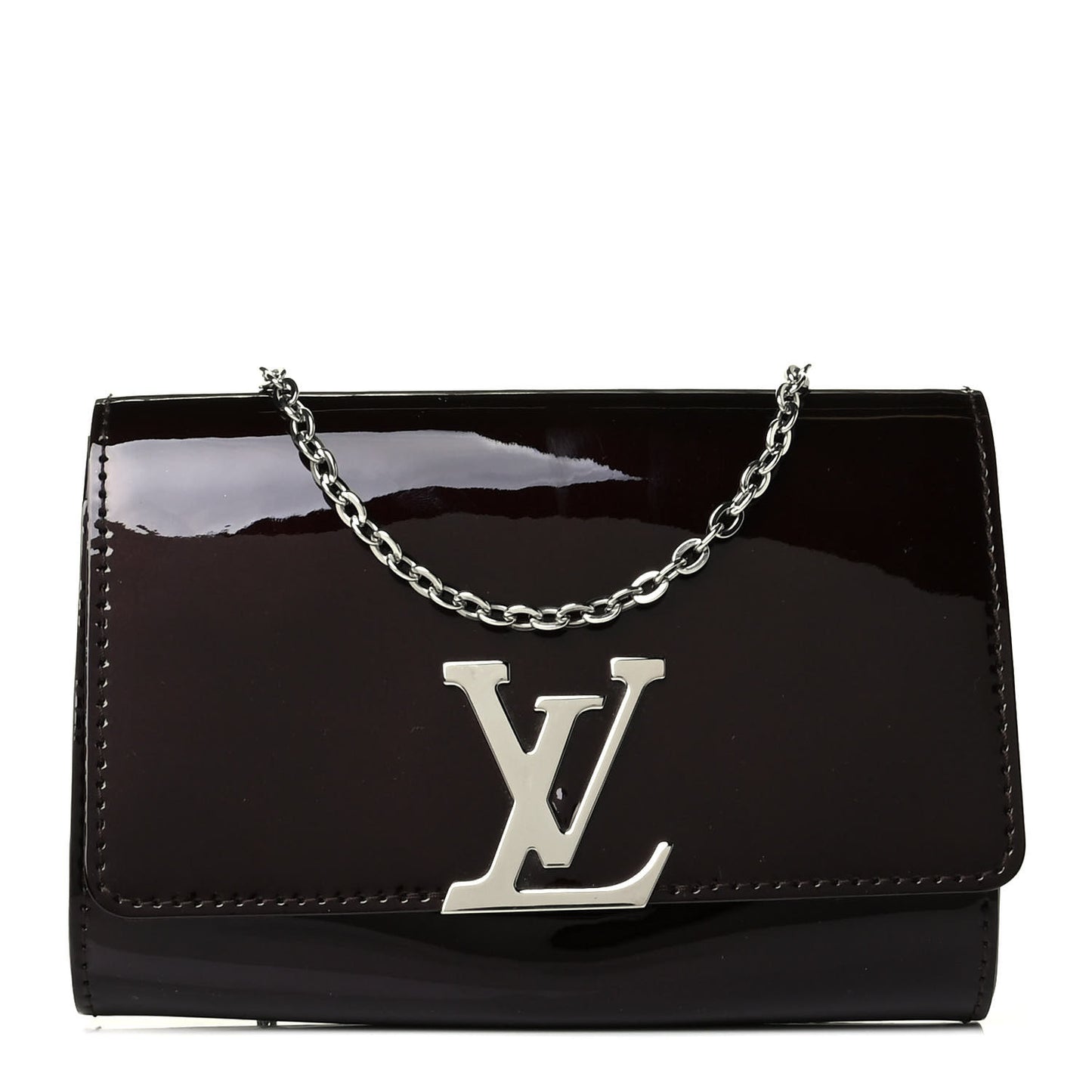 Patent Louise PM Chain Clutch Amarante