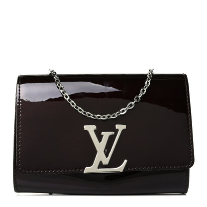 Louis Vuitton Patent Louise PM Chain Clutch Amarante 1 of 5