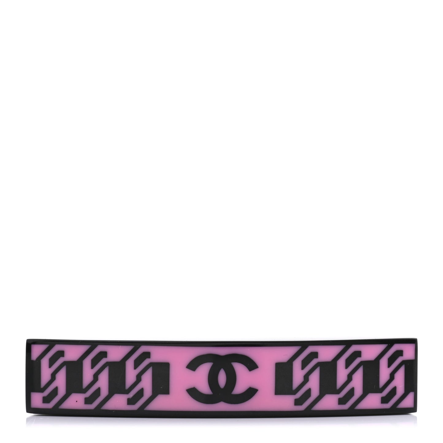 Resin Chain CC Hair Clip Barrette Black Pink