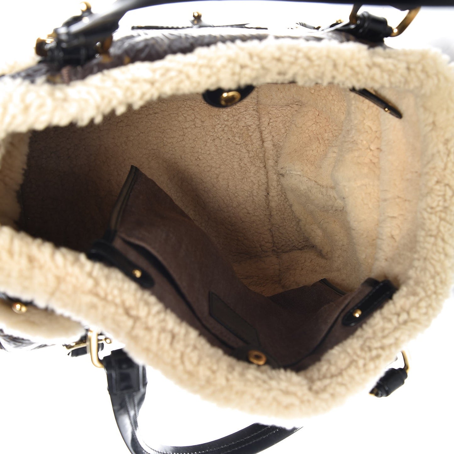 Patent Monogram Shearling Sac Thunder
