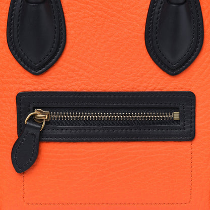 Celine Elephant Calfskin Nano Tri-Color Luggage Bright Orange 13 of 14
