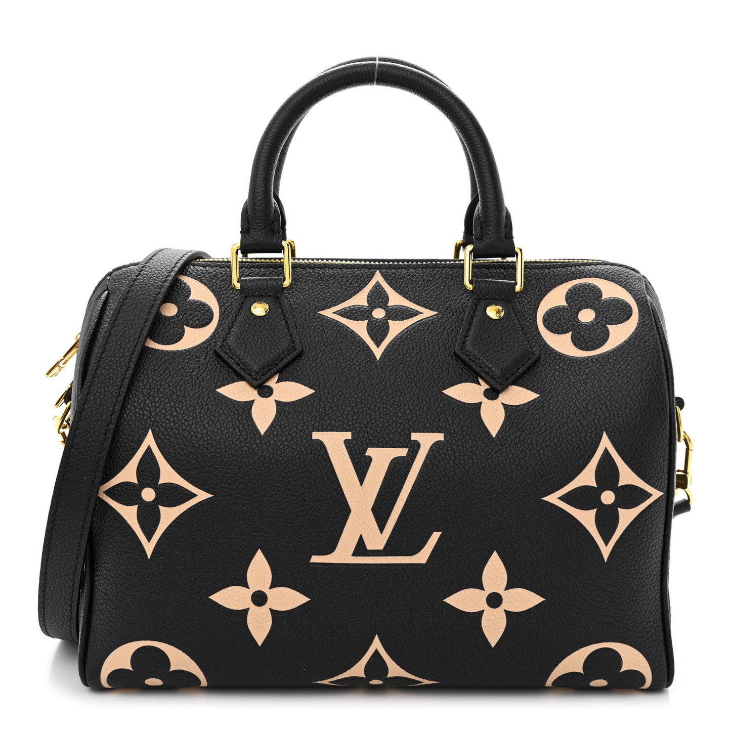 Empreinte Monogram Giant Speedy Bandouliere 25 Black Beige