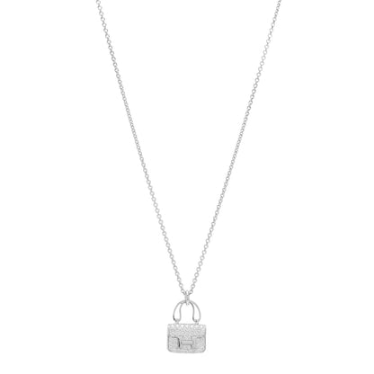 Hermes 18K White Gold Diamond Constance Amulettes Pendant Necklace 1 of 5
