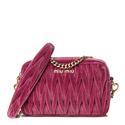 Miu Miu Velluto Matelasse Chain Camera Bag Bruyere 1 of 11