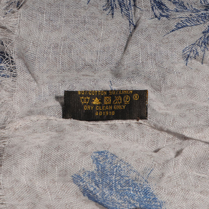 Louis Vuitton Cotton Linen Toile Etole De Louis Pareo Blue 6 of 6