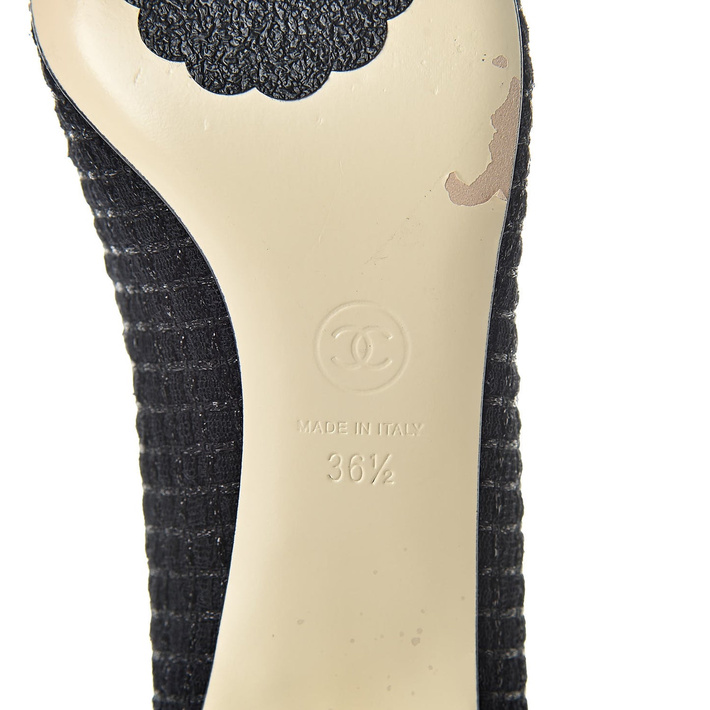 Lambskin Tweed CC Pump 36.5 Black