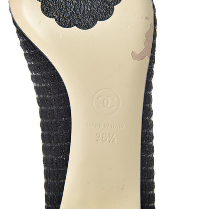Chanel Lambskin Tweed CC Pump 36.5 Black 8 of 14