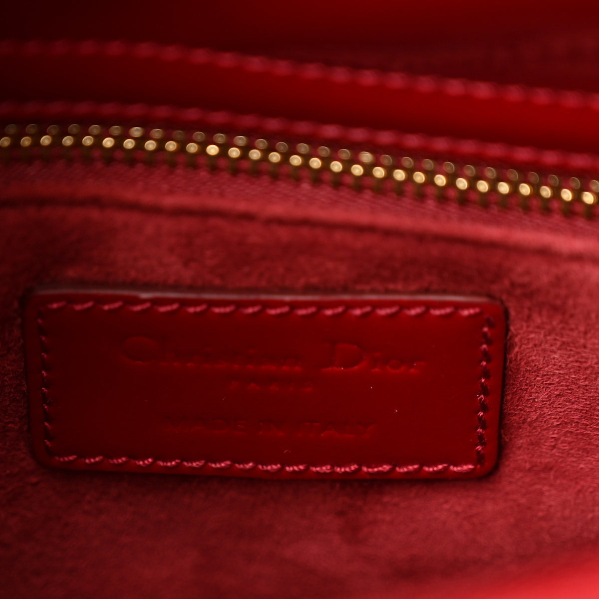 Christian Dior Patent Cannage Mini Lady Dior Red 6 of 10