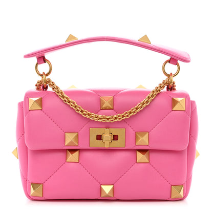 Valentino Garavani Nappa Medium Roman Stud Shoulder Bag Feminine Pink 1 of 9