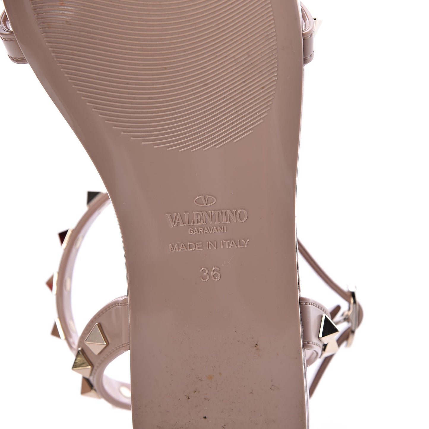 PVC Jelly Rockstud Caged Sandals 36 Poudre