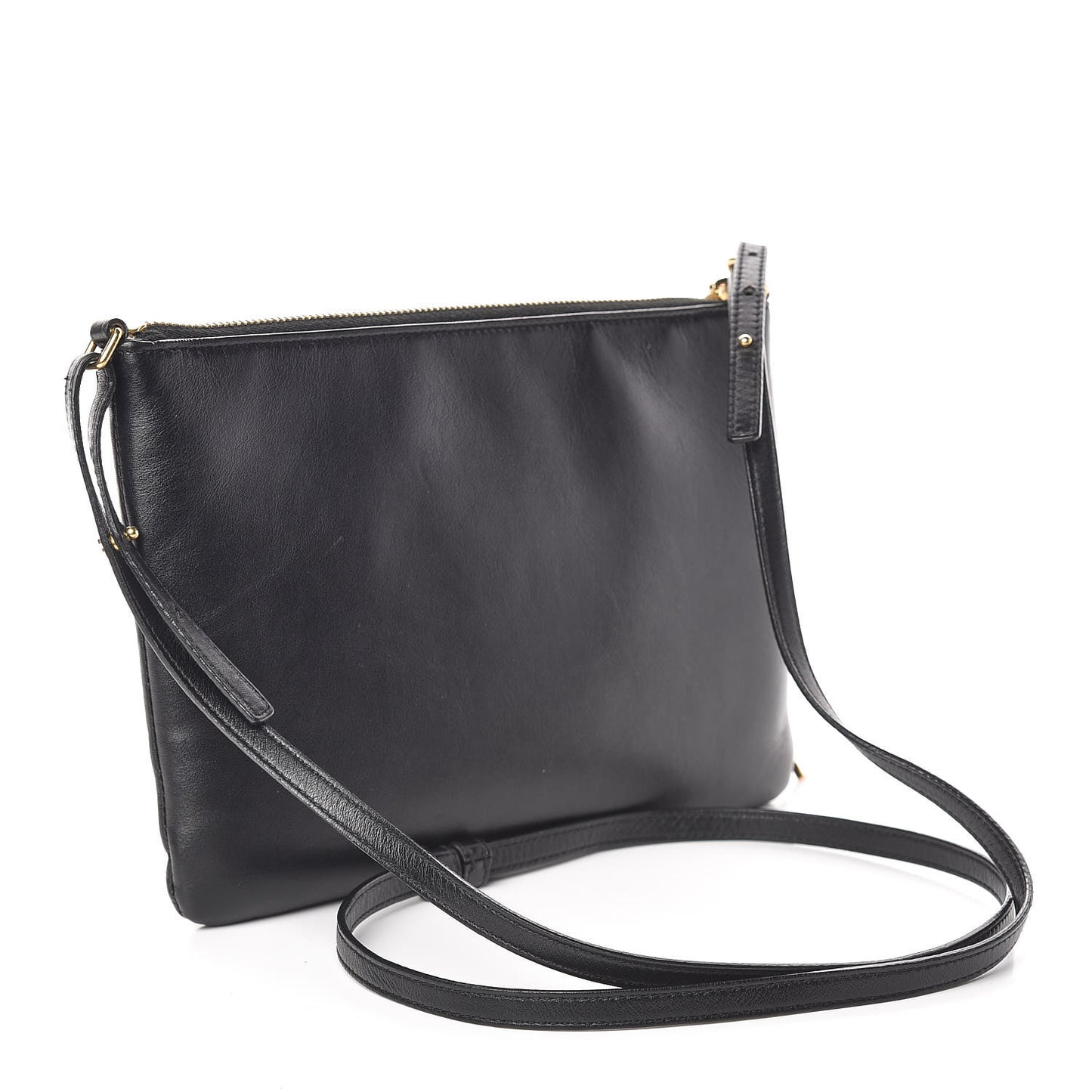 Calfskin Teen Monogram Crossbody Bag Black
