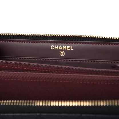 Chanel Caviar Quilted Large Gusset Zip Around Wallet Black 5 of 9