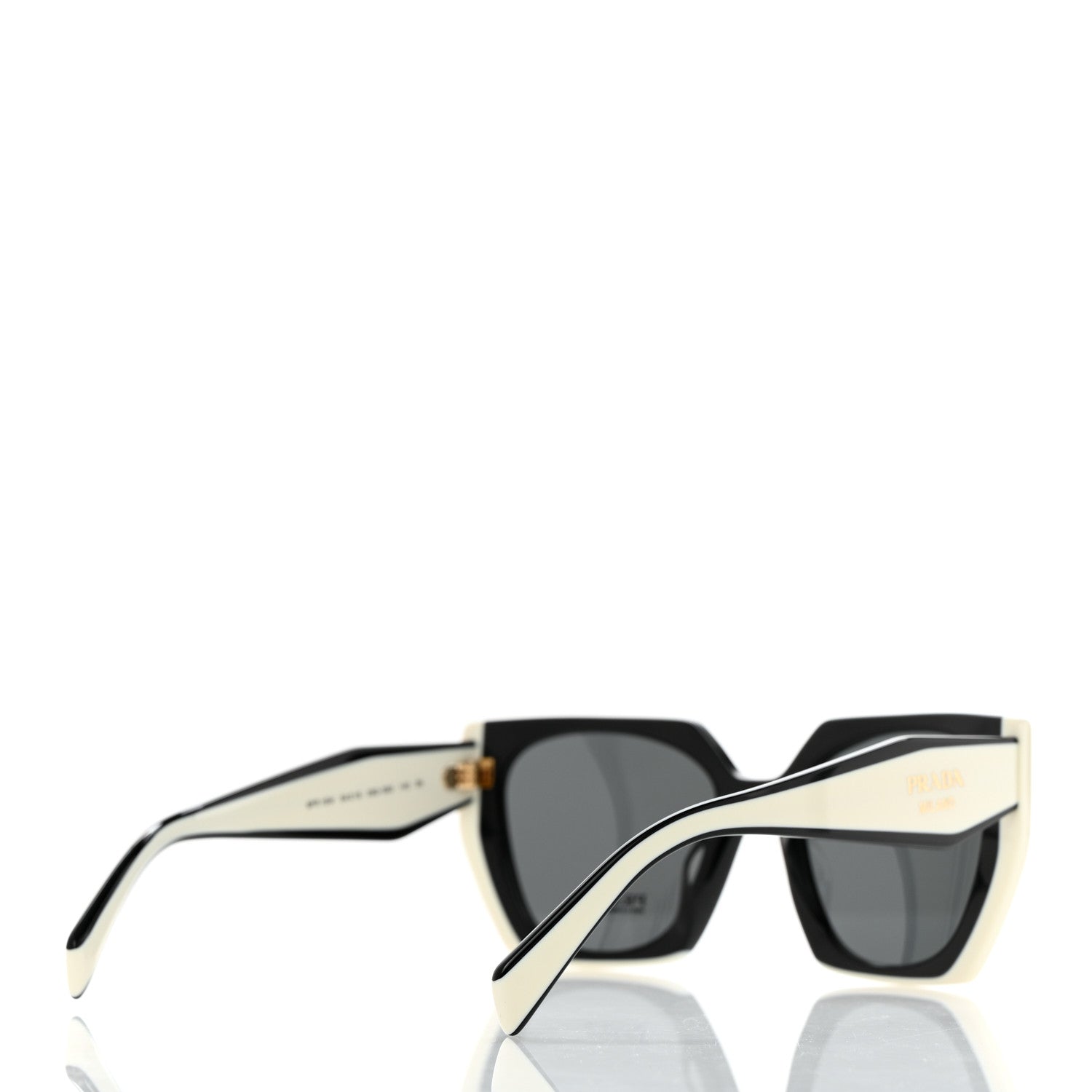 Prada Acetate Sunglasses SPR 15W Black White 4 of 8