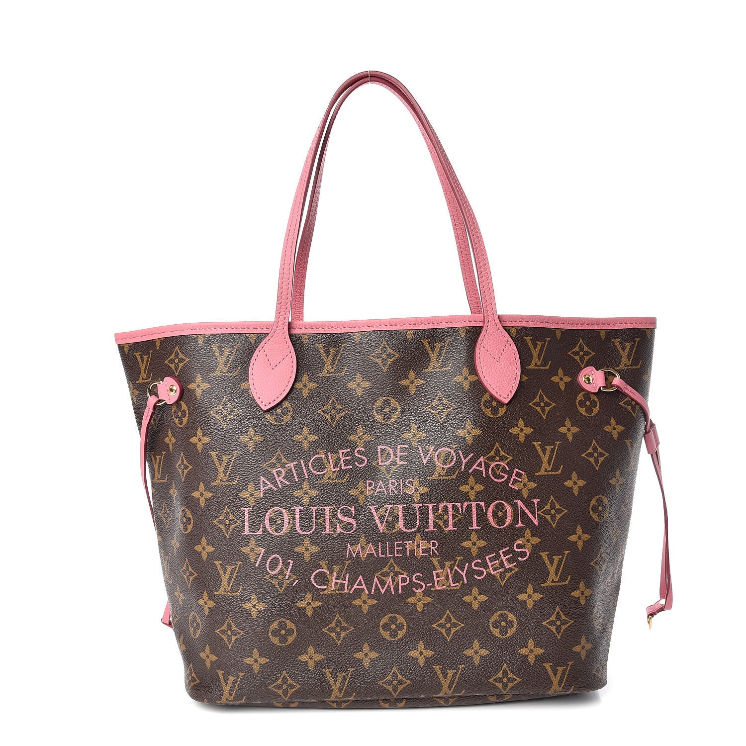 Louis Vuitton Monogram Articles de Voyage Ikat Neverfull MM Rose Velours 1 of 9