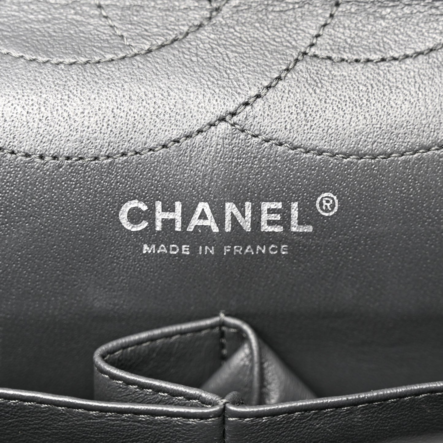 Aged Calfskin Quilted 2.55 Reissue 227 Flap Grey
