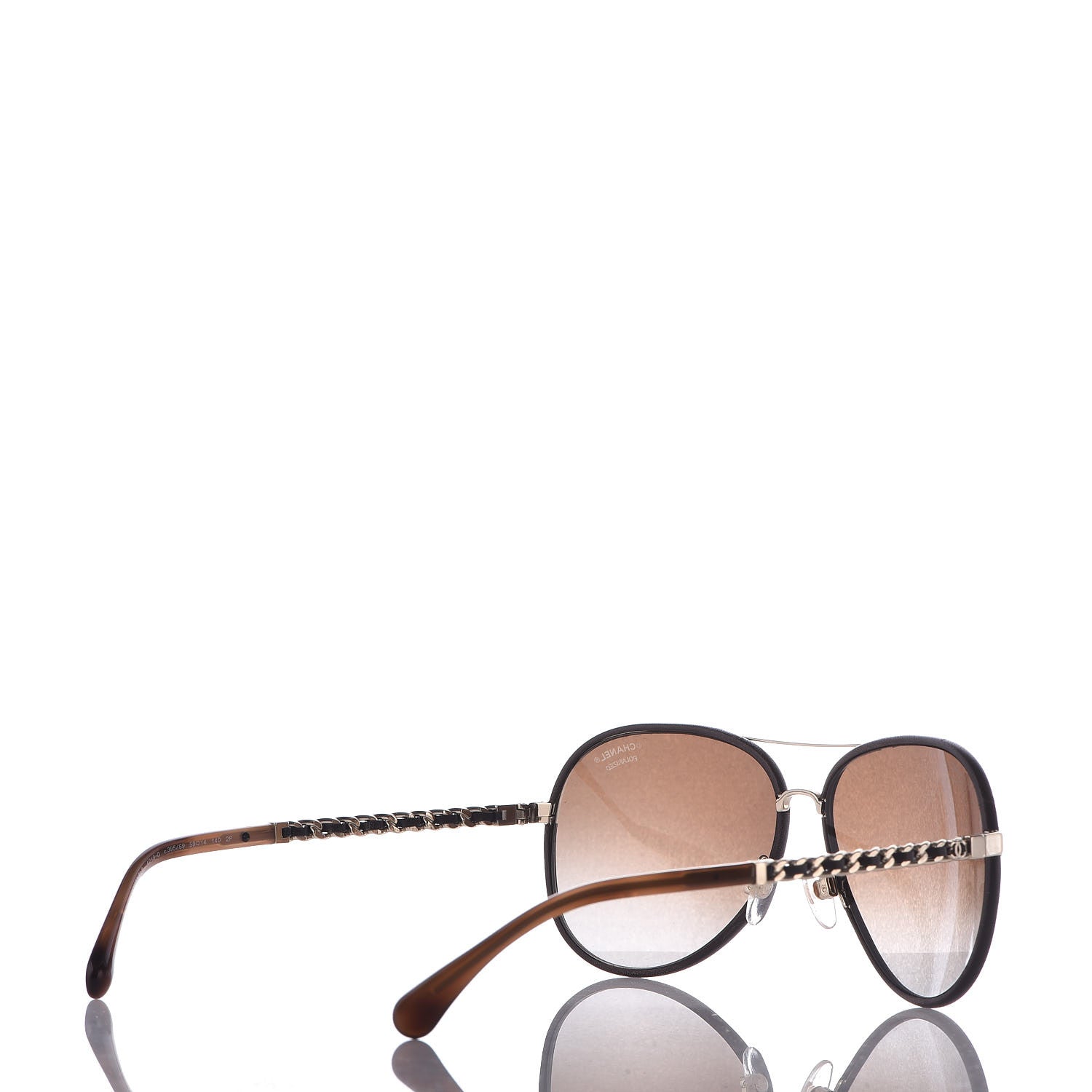 Chanel Metal Polarized Pilot Winter Sunglasses 4219-Q Brown 4 of 7
