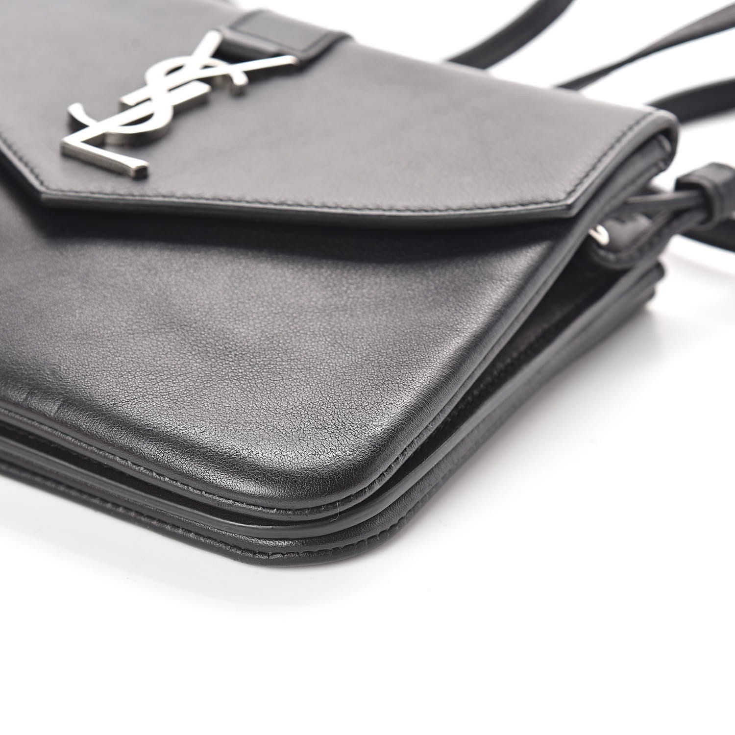 Saint Laurent Calfskin Monogram Tri Pocket Crossbody Bag Black 10 of 10