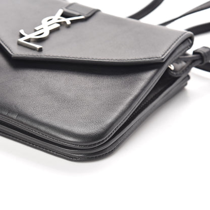 Saint Laurent Calfskin Monogram Tri Pocket Crossbody Bag Black 10 of 10