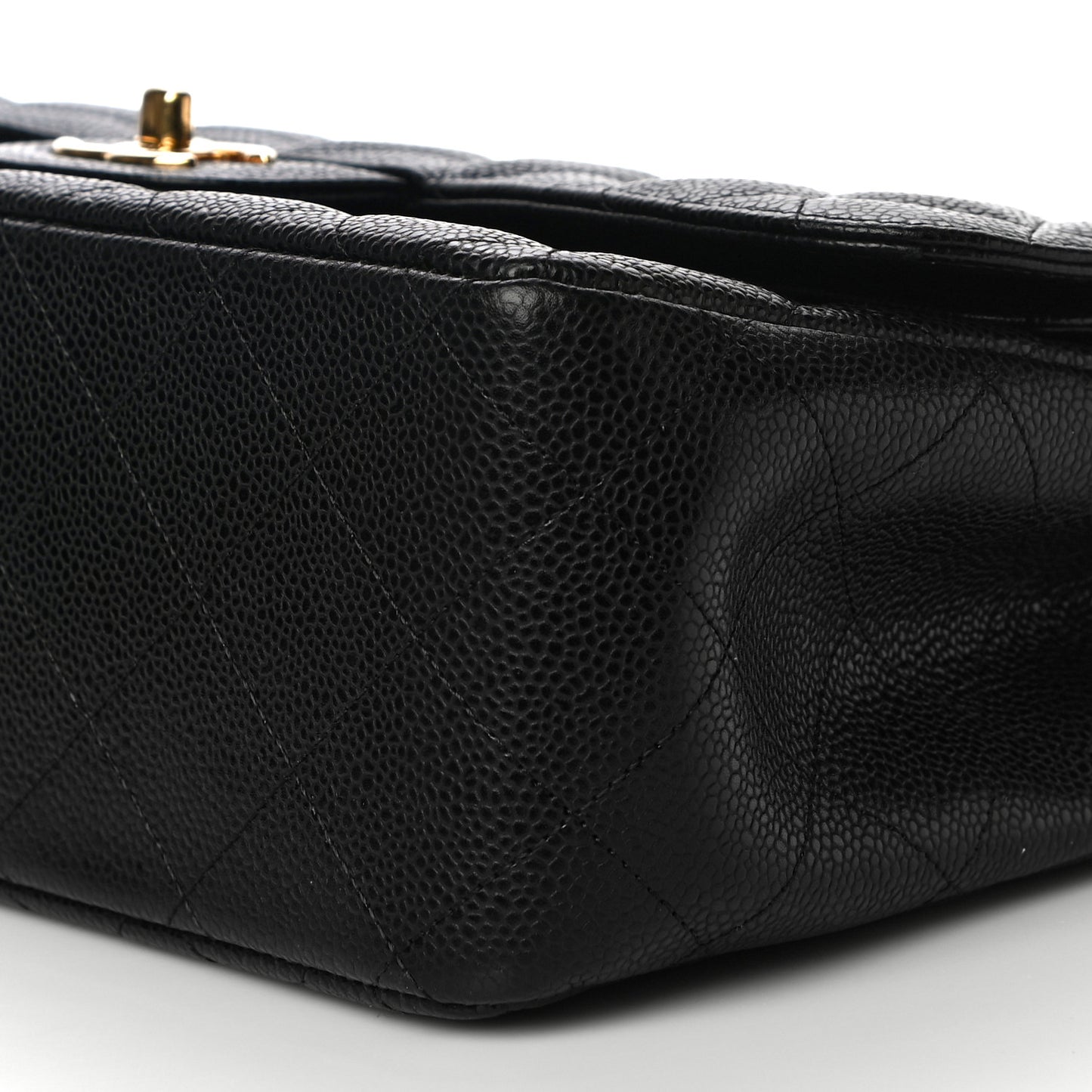 Caviar Quilted Jumbo Double Flap Black