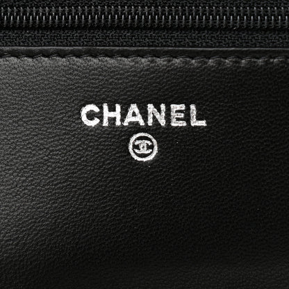 Chanel Lambskin Quilted Boy Wallet On Chain WOC Black 6 of 12