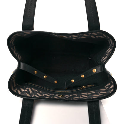 Mulberry Econyl Nylon Jacquard Calfskin Monogram Shopper Tote Black 5 of 10