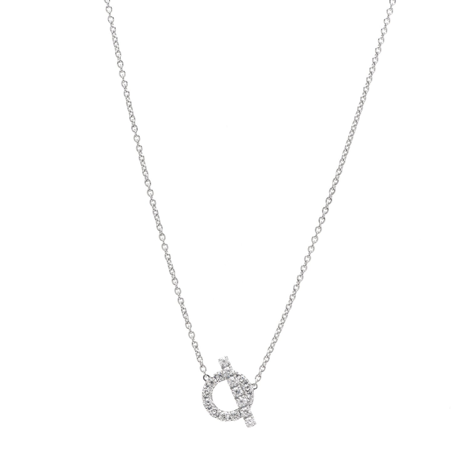 18K White Gold Diamond Finesse Pendant Necklace