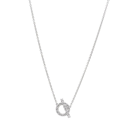 Hermes 18K White Gold Diamond Finesse Pendant Necklace 1 of 6