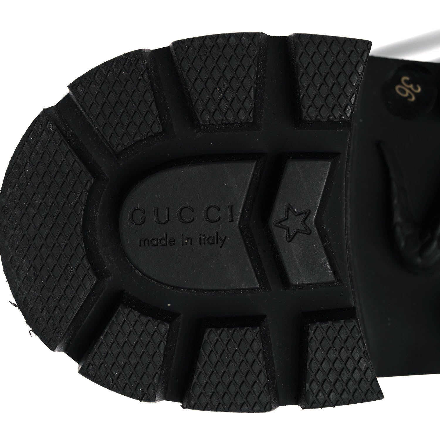 Gucci Calfskin Sylvie Web Womens Lace Up Combat Boots 36 Black 6 of 7