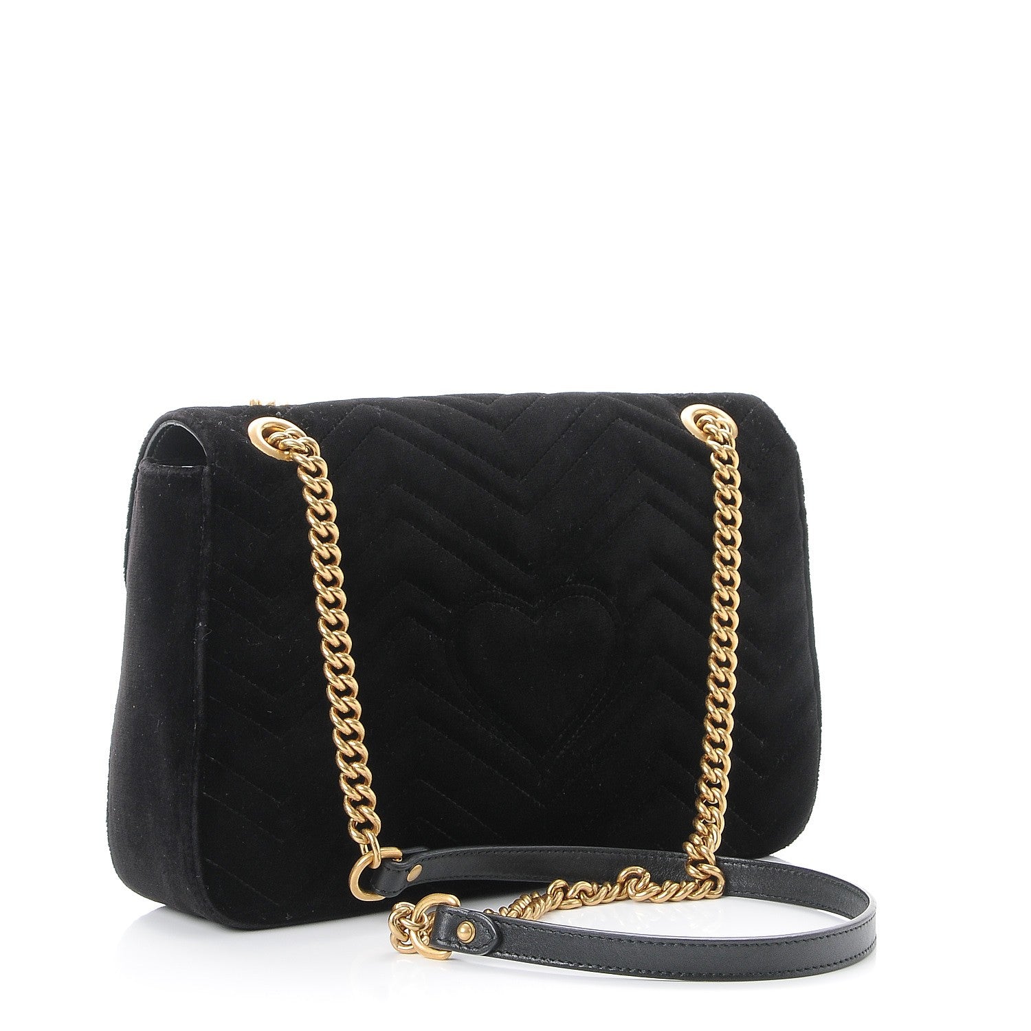 Gucci Velvet Matelasse Medium GG Marmont Shoulder Bag Black 4 of 8