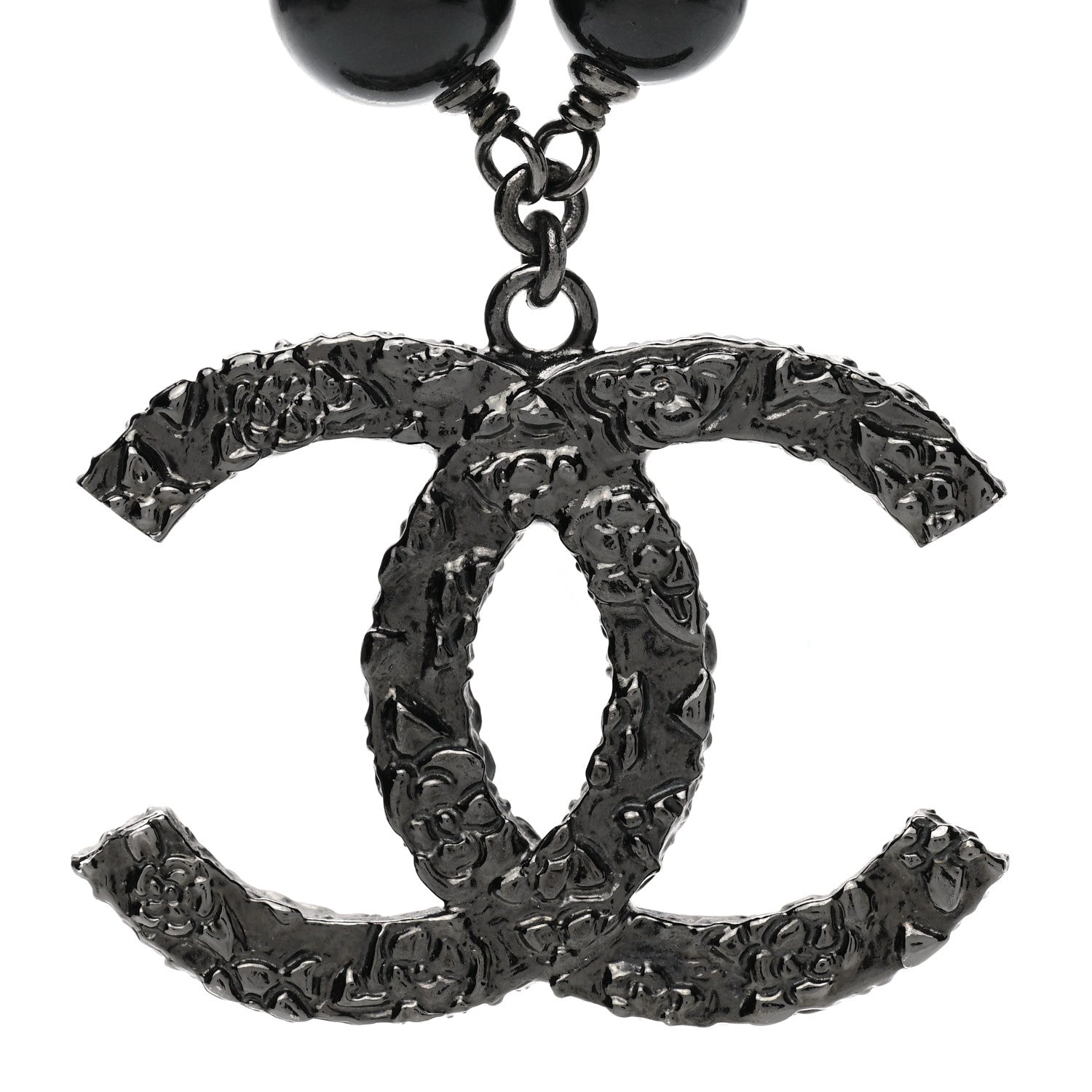 Chanel Ruthenium Beaded CC Short Necklace Black 4 of 6