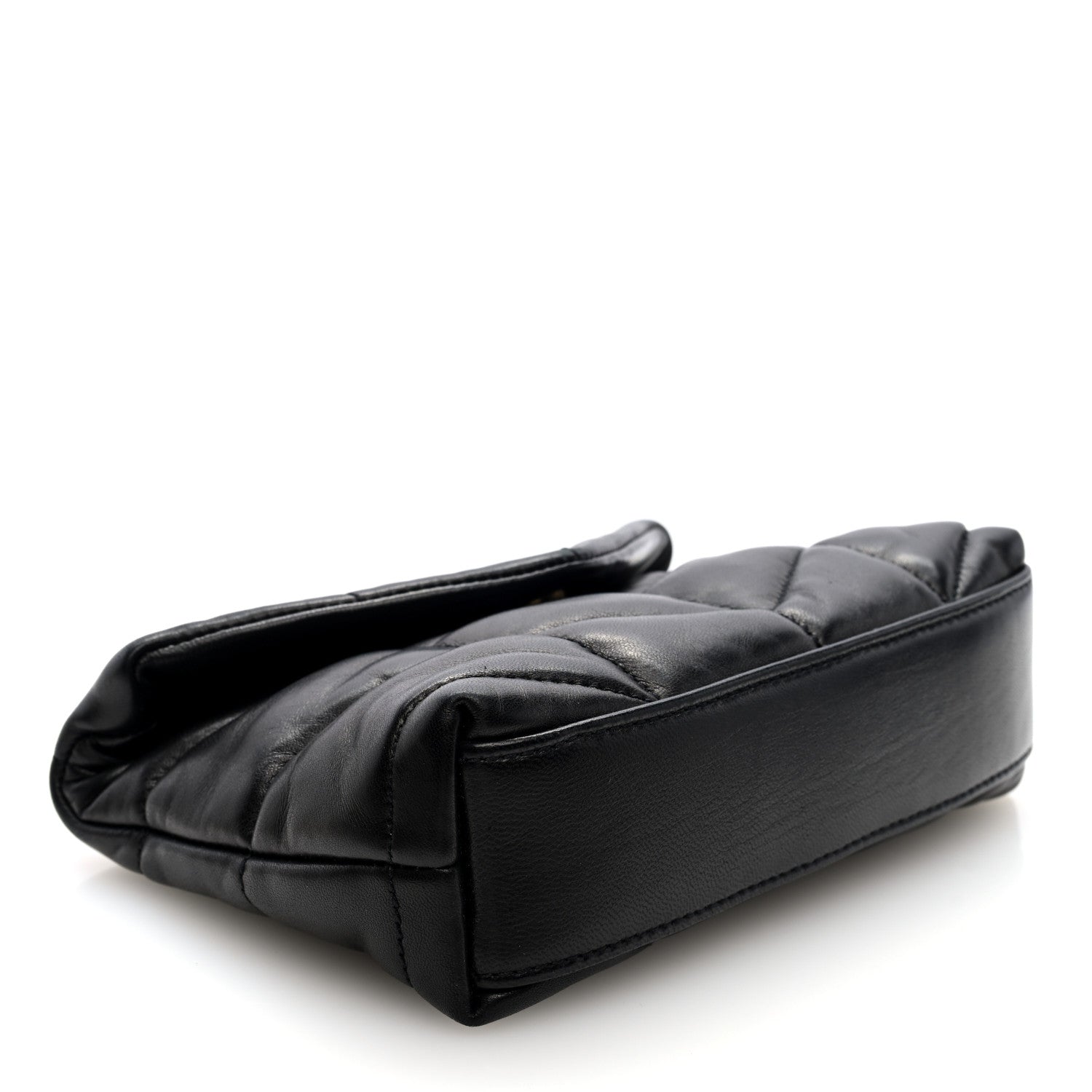 Saint Laurent Lambskin Monogram Loulou Puffer Pouch Clutch Black 4 of 7