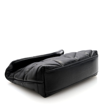 Saint Laurent Lambskin Monogram Loulou Puffer Pouch Clutch Black 4 of 7