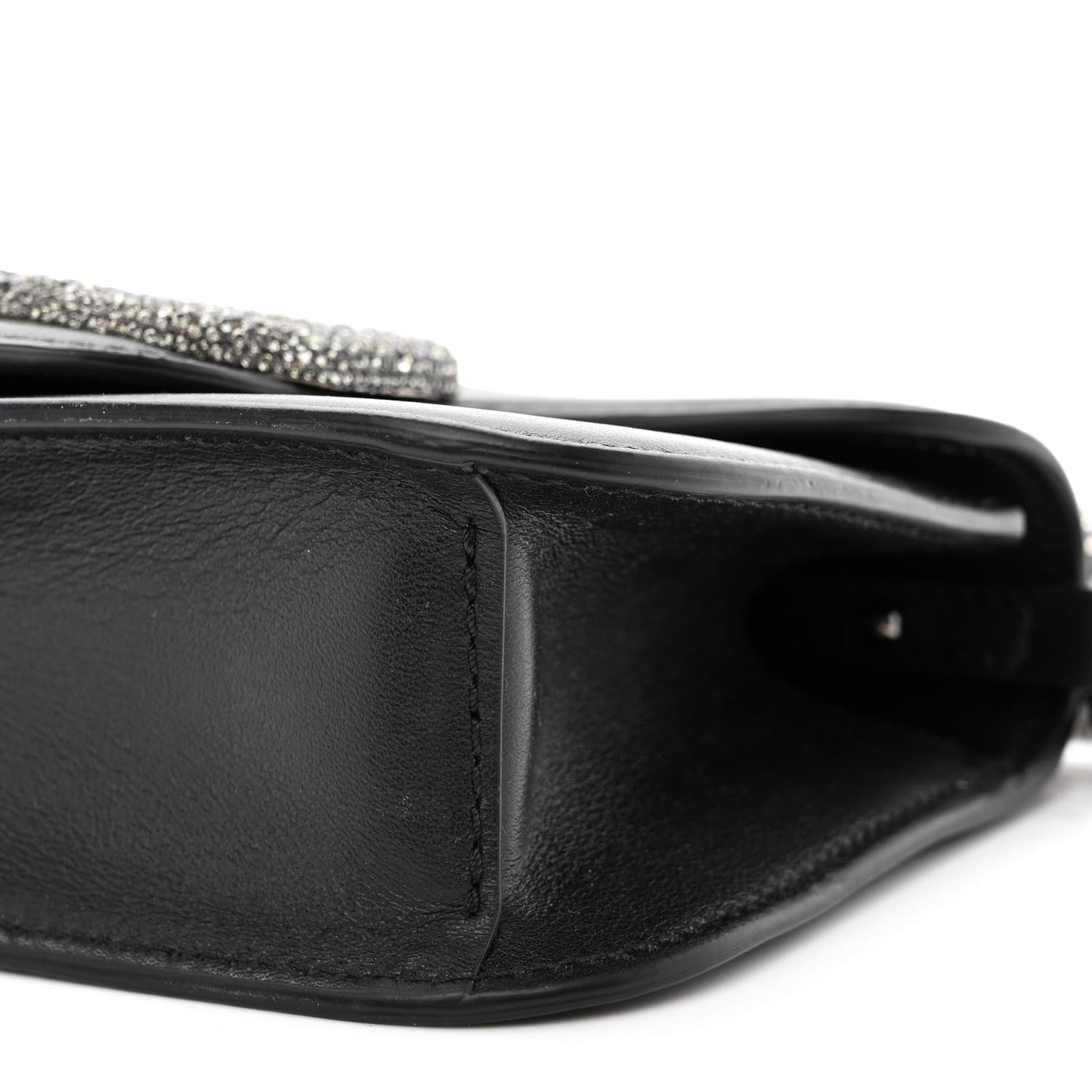 Calfskin Crystal Vlogo Small Loco Shoulder Bag Black