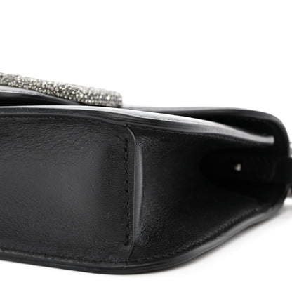 Valentino Garavani Calfskin Crystal Vlogo Small Loco Shoulder Bag Black 10 of 11