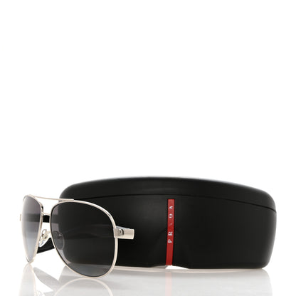 Prada Aviator Sunglasses SPS 53P Black Silver 7 of 7