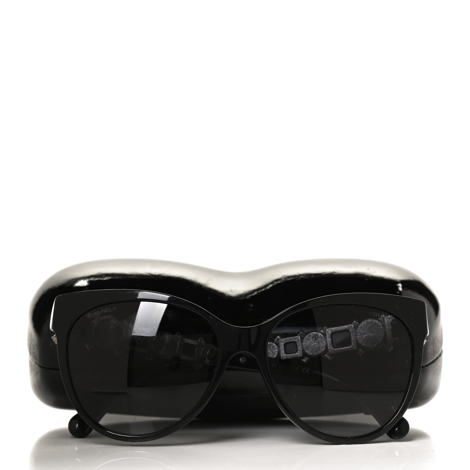 Chanel Crystal Pearl Cat Eye Sunglasses 5336-H-B Black 9 of 9