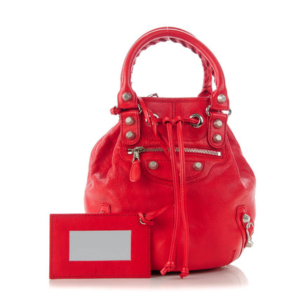 Balenciaga Agneau Giant 12 Silver Hardware Mini Pompon Coquelicot 1 of 7